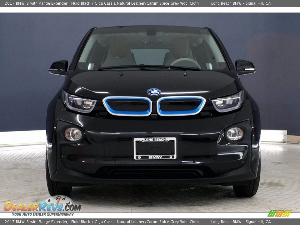 2017 BMW i3 with Range Extender Fluid Black / Giga Cassia Natural Leather/Carum Spice Grey Wool Cloth Photo #2