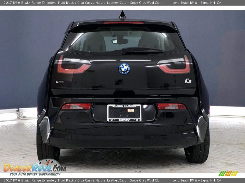 2017 BMW i3 with Range Extender Fluid Black / Giga Cassia Natural Leather/Carum Spice Grey Wool Cloth Photo #3