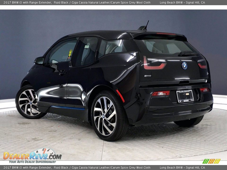 2017 BMW i3 with Range Extender Fluid Black / Giga Cassia Natural Leather/Carum Spice Grey Wool Cloth Photo #10