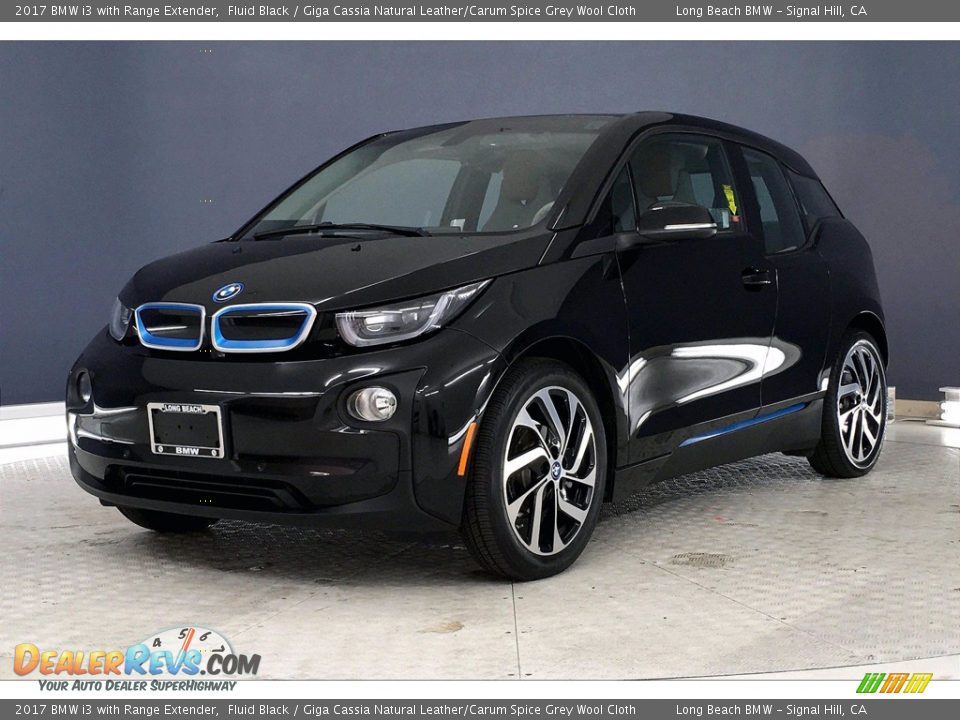 2017 BMW i3 with Range Extender Fluid Black / Giga Cassia Natural Leather/Carum Spice Grey Wool Cloth Photo #12