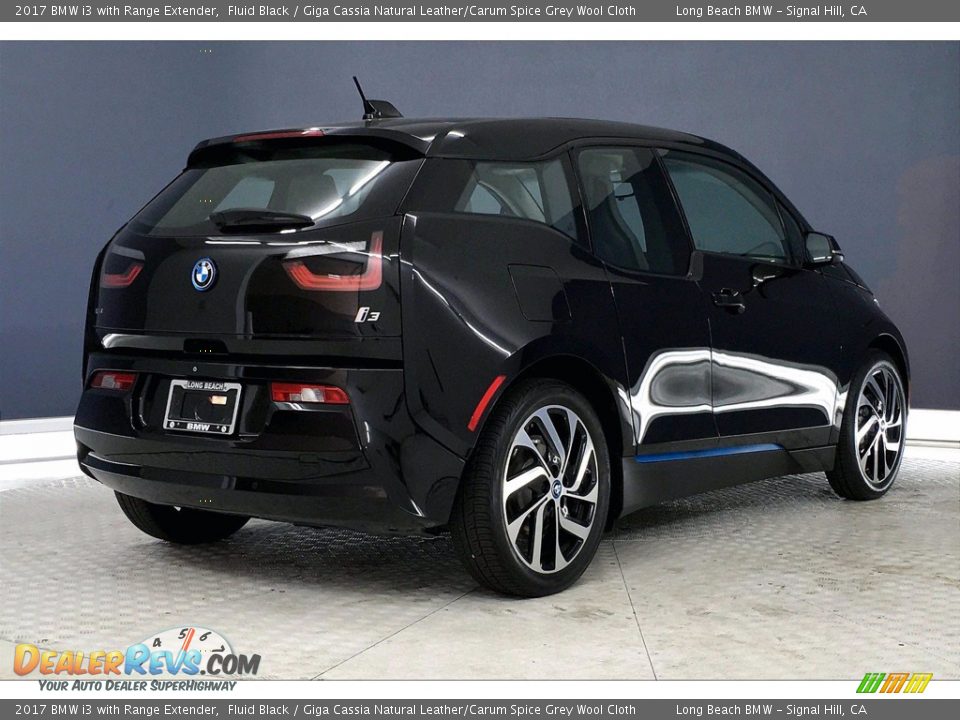 2017 BMW i3 with Range Extender Fluid Black / Giga Cassia Natural Leather/Carum Spice Grey Wool Cloth Photo #13