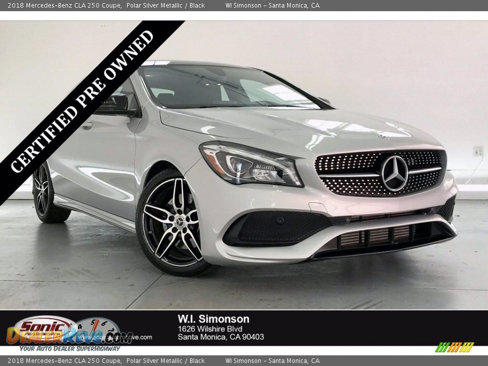 2018 Mercedes-Benz CLA 250 Coupe Polar Silver Metallic / Black Photo #1