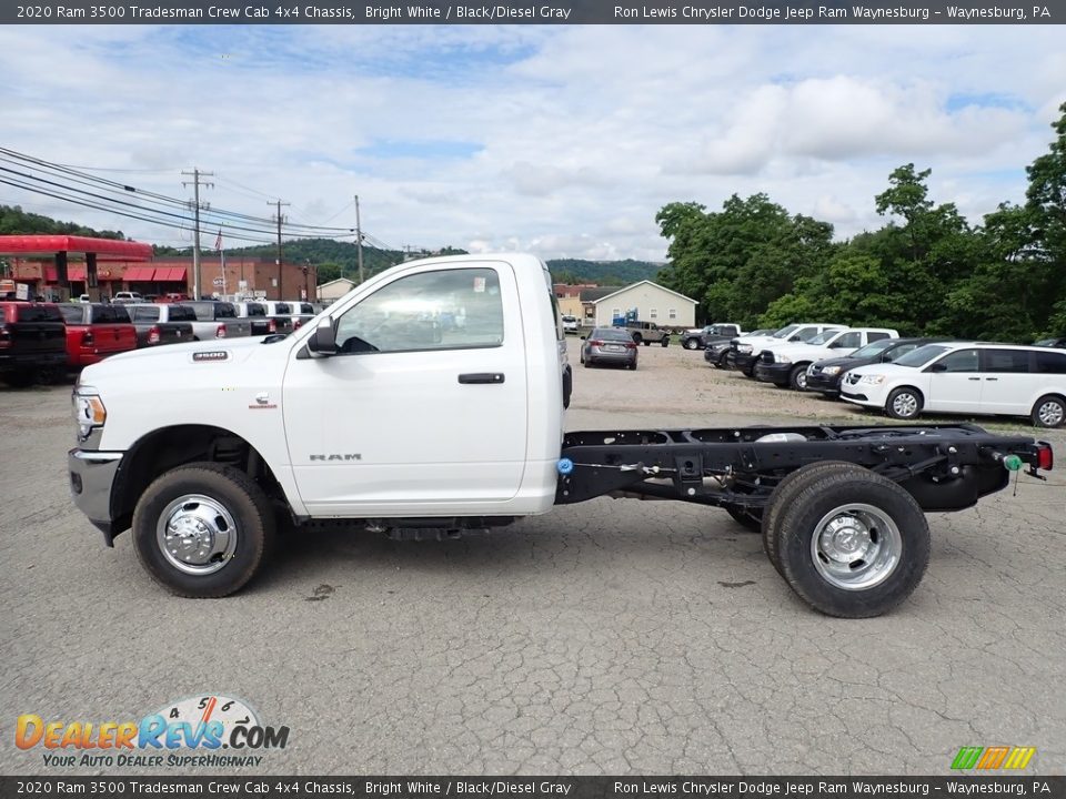 2020 Ram 3500 Tradesman Crew Cab 4x4 Chassis Bright White / Black/Diesel Gray Photo #3