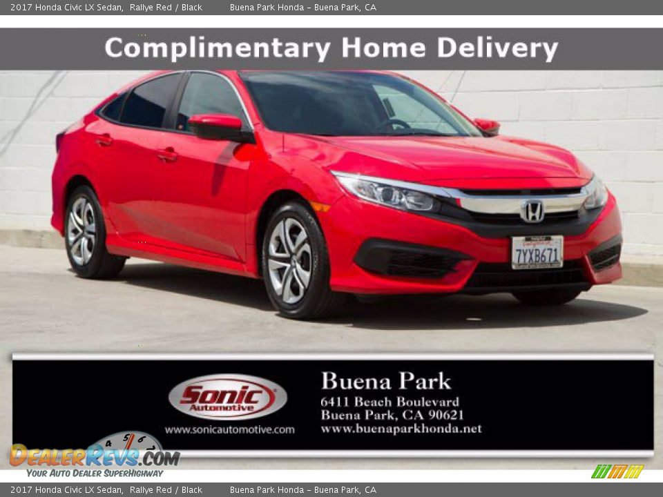 2017 Honda Civic LX Sedan Rallye Red / Black Photo #1
