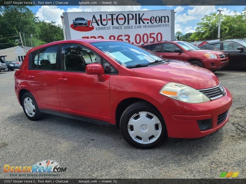 2007 Nissan Versa S Red Alert / Charcoal Photo #1