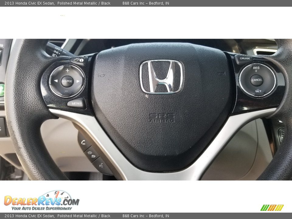 2013 Honda Civic EX Sedan Polished Metal Metallic / Black Photo #12