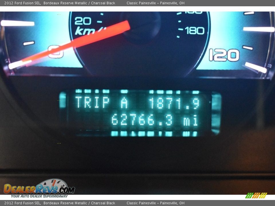 2012 Ford Fusion SEL Bordeaux Reserve Metallic / Charcoal Black Photo #15