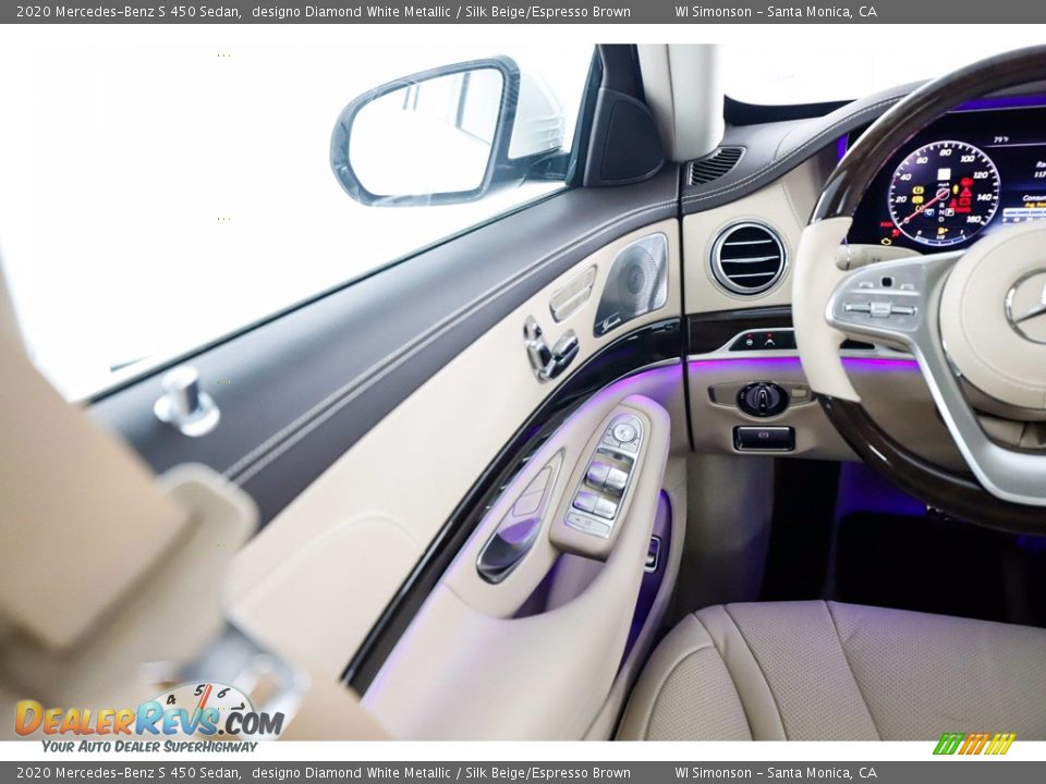 2020 Mercedes-Benz S 450 Sedan designo Diamond White Metallic / Silk Beige/Espresso Brown Photo #12