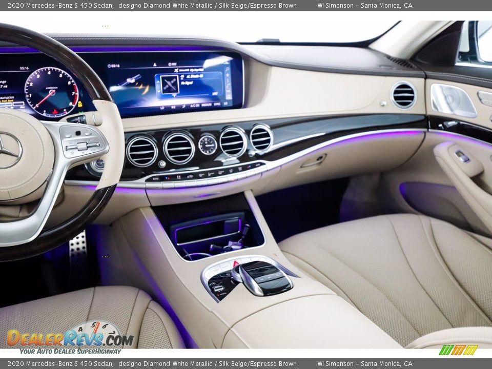 2020 Mercedes-Benz S 450 Sedan designo Diamond White Metallic / Silk Beige/Espresso Brown Photo #13