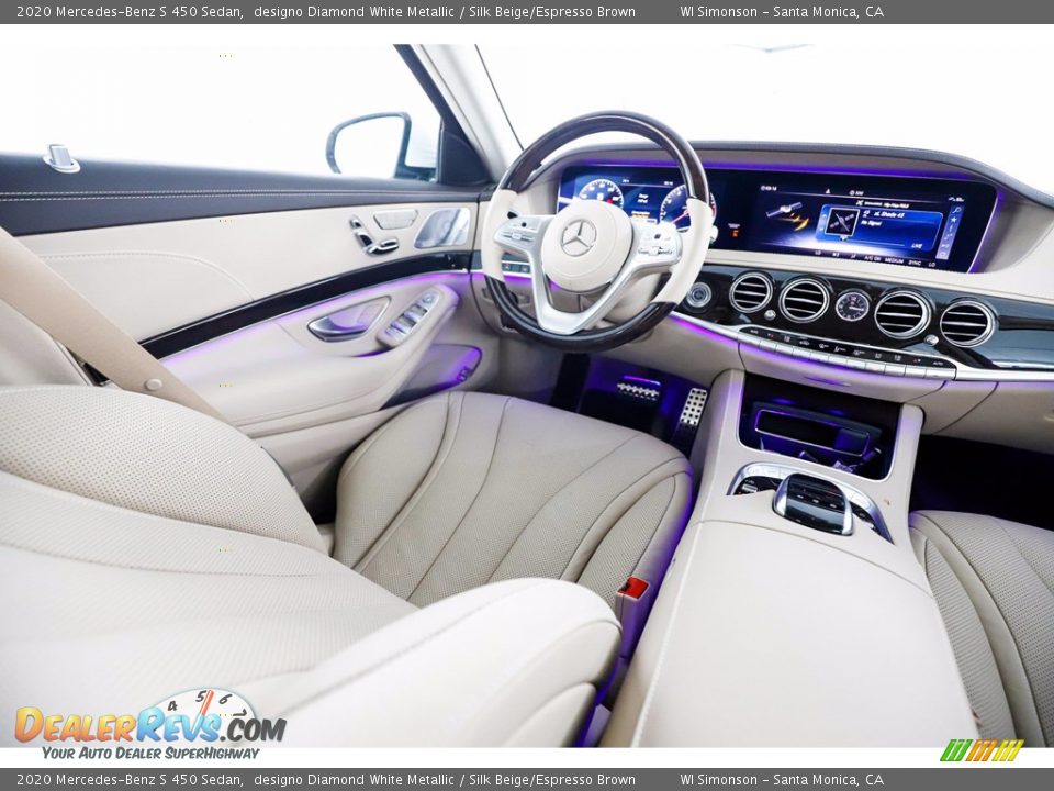2020 Mercedes-Benz S 450 Sedan designo Diamond White Metallic / Silk Beige/Espresso Brown Photo #14