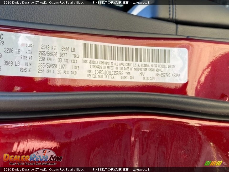 2020 Dodge Durango GT AWD Octane Red Pearl / Black Photo #11