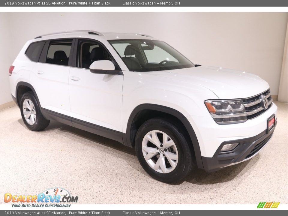 2019 Volkswagen Atlas SE 4Motion Pure White / Titan Black Photo #1