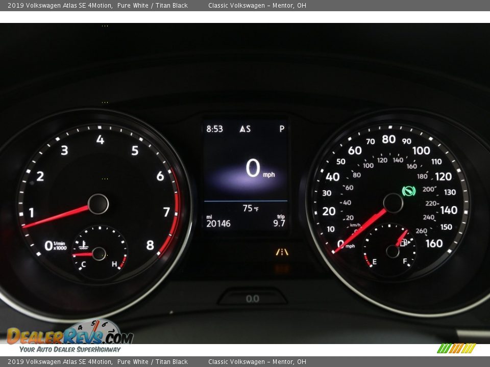 2019 Volkswagen Atlas SE 4Motion Pure White / Titan Black Photo #8