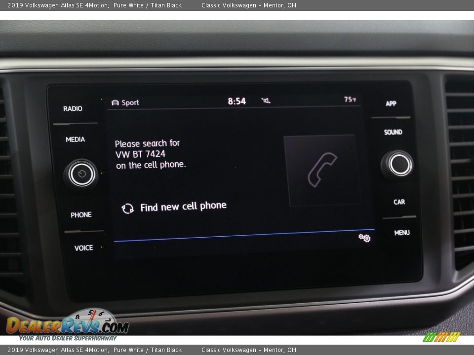 2019 Volkswagen Atlas SE 4Motion Pure White / Titan Black Photo #11