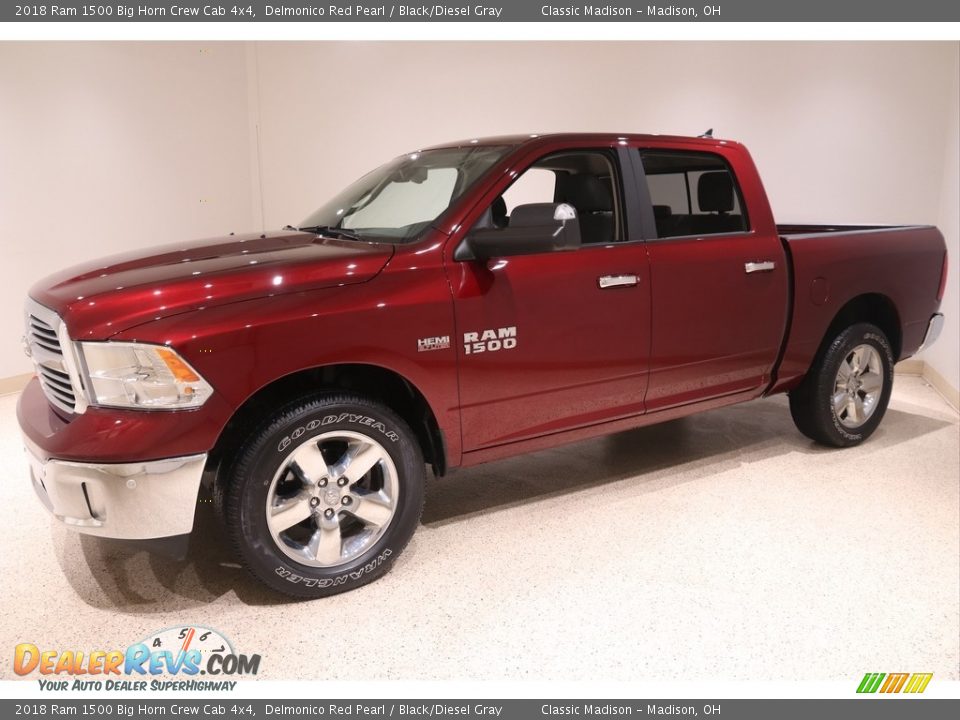 2018 Ram 1500 Big Horn Crew Cab 4x4 Delmonico Red Pearl / Black/Diesel Gray Photo #3