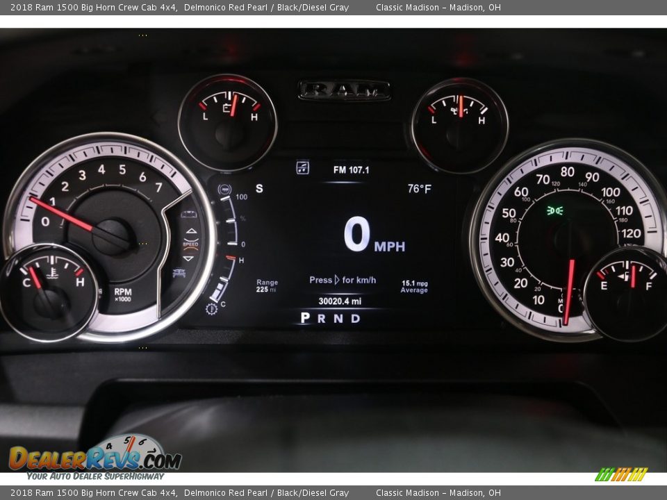 2018 Ram 1500 Big Horn Crew Cab 4x4 Delmonico Red Pearl / Black/Diesel Gray Photo #8