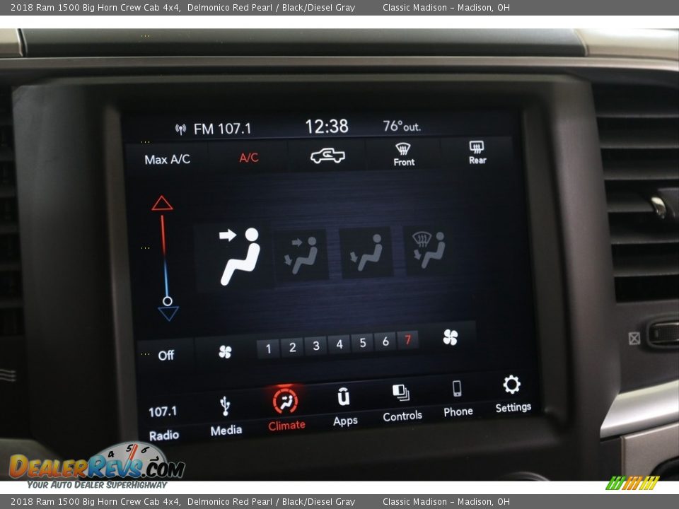 2018 Ram 1500 Big Horn Crew Cab 4x4 Delmonico Red Pearl / Black/Diesel Gray Photo #10