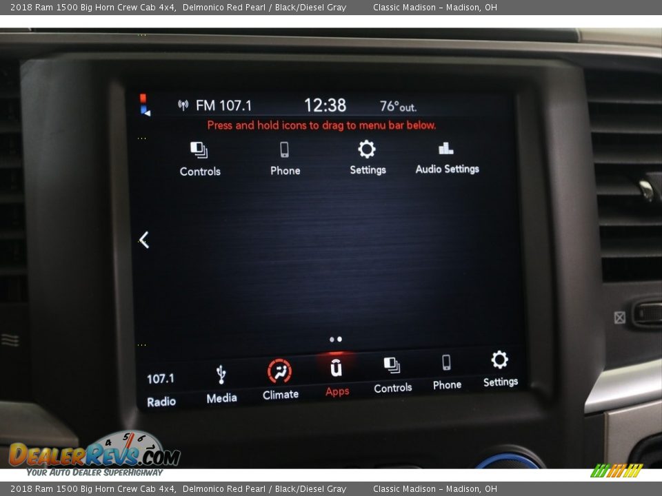 2018 Ram 1500 Big Horn Crew Cab 4x4 Delmonico Red Pearl / Black/Diesel Gray Photo #12