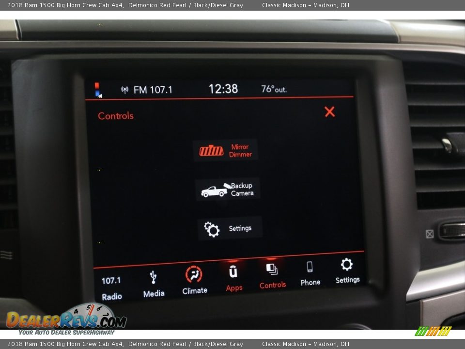 2018 Ram 1500 Big Horn Crew Cab 4x4 Delmonico Red Pearl / Black/Diesel Gray Photo #13