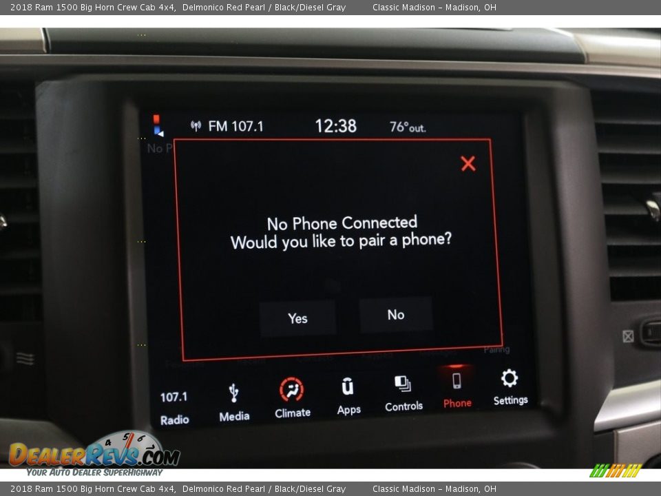 2018 Ram 1500 Big Horn Crew Cab 4x4 Delmonico Red Pearl / Black/Diesel Gray Photo #14