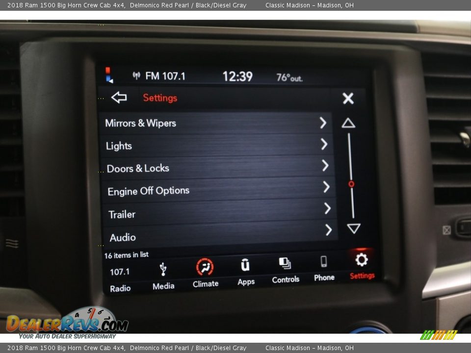 2018 Ram 1500 Big Horn Crew Cab 4x4 Delmonico Red Pearl / Black/Diesel Gray Photo #16