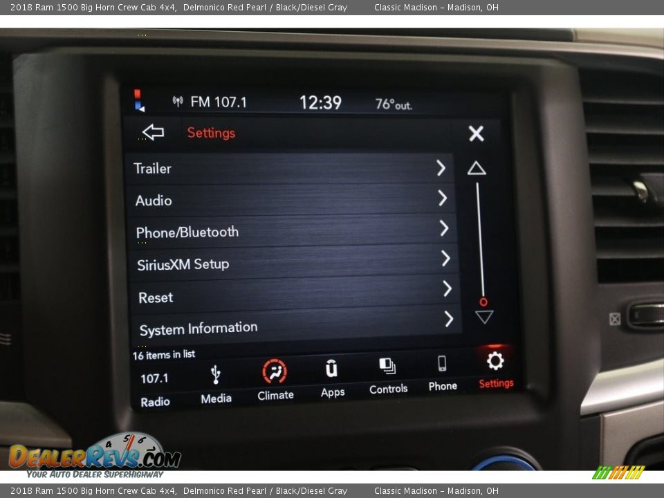 2018 Ram 1500 Big Horn Crew Cab 4x4 Delmonico Red Pearl / Black/Diesel Gray Photo #17