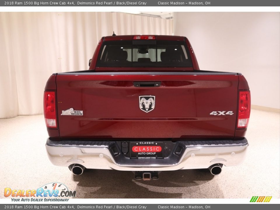2018 Ram 1500 Big Horn Crew Cab 4x4 Delmonico Red Pearl / Black/Diesel Gray Photo #23
