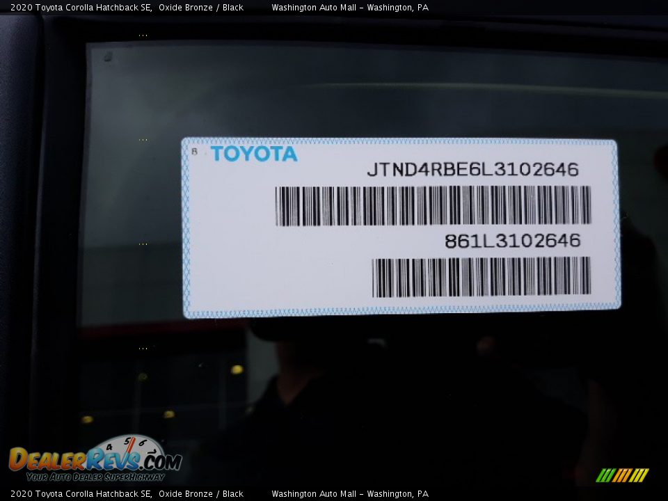 2020 Toyota Corolla Hatchback SE Oxide Bronze / Black Photo #35