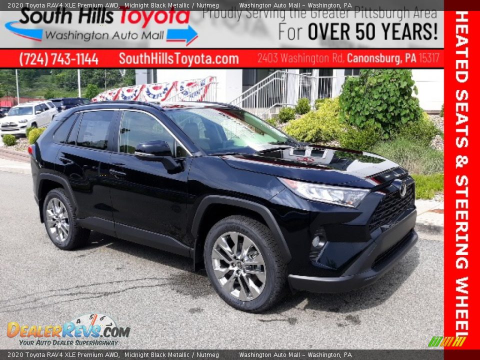 2020 Toyota RAV4 XLE Premium AWD Midnight Black Metallic / Nutmeg Photo #1