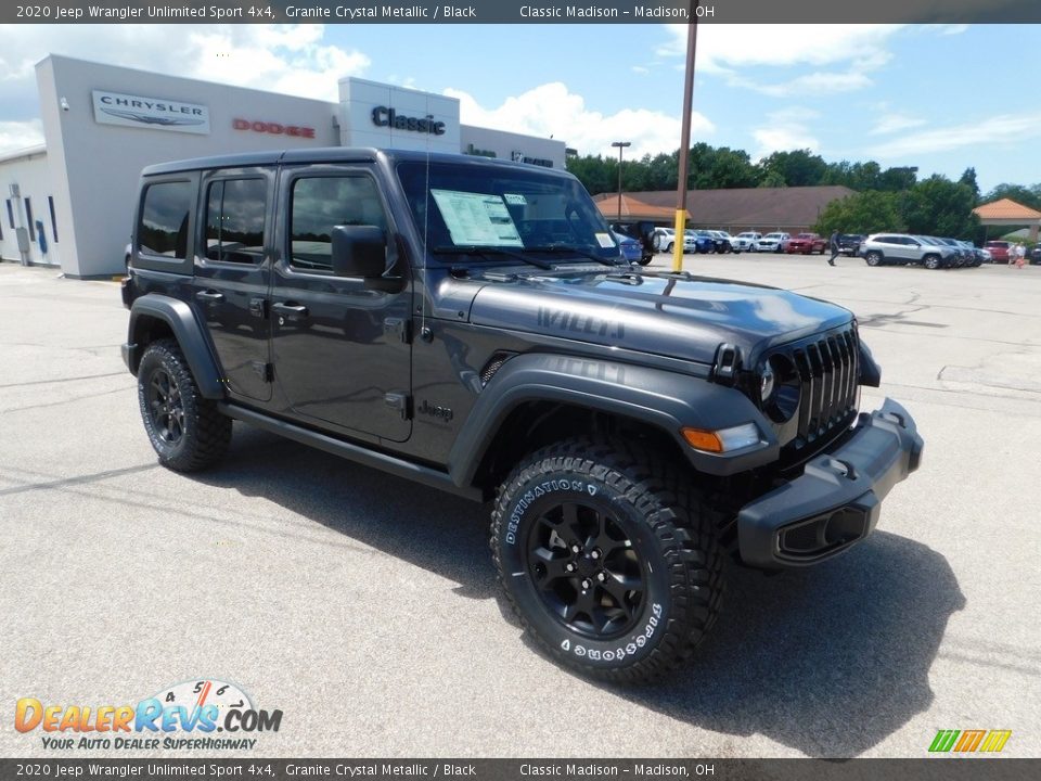 2020 Jeep Wrangler Unlimited Sport 4x4 Granite Crystal Metallic / Black Photo #1