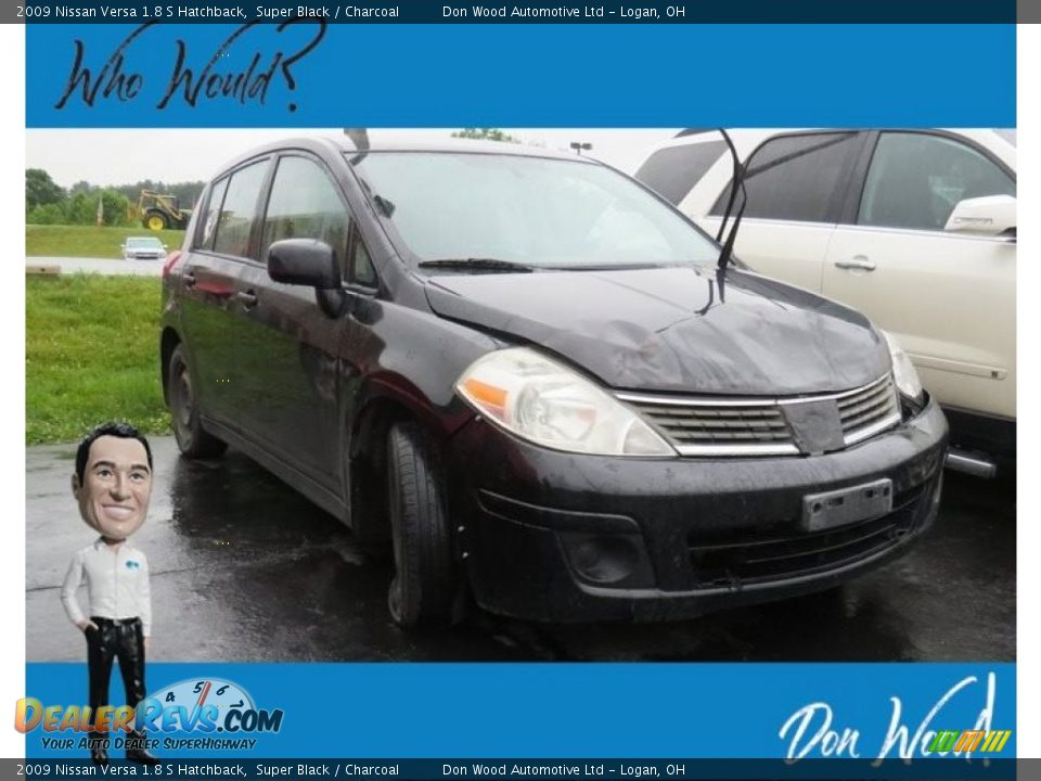 2009 Nissan Versa 1.8 S Hatchback Super Black / Charcoal Photo #1