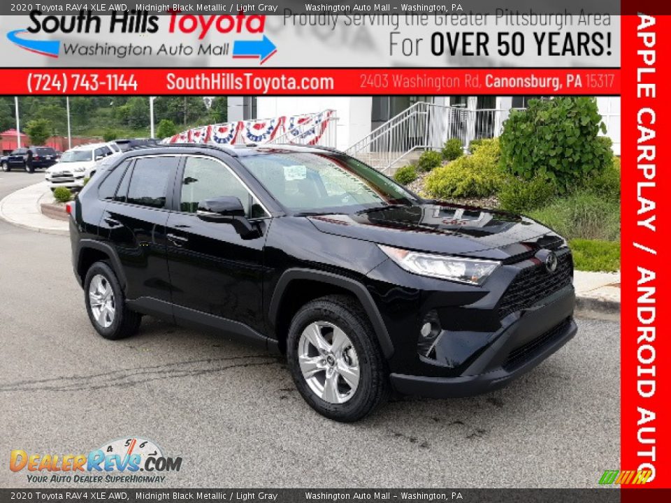 2020 Toyota RAV4 XLE AWD Midnight Black Metallic / Light Gray Photo #1
