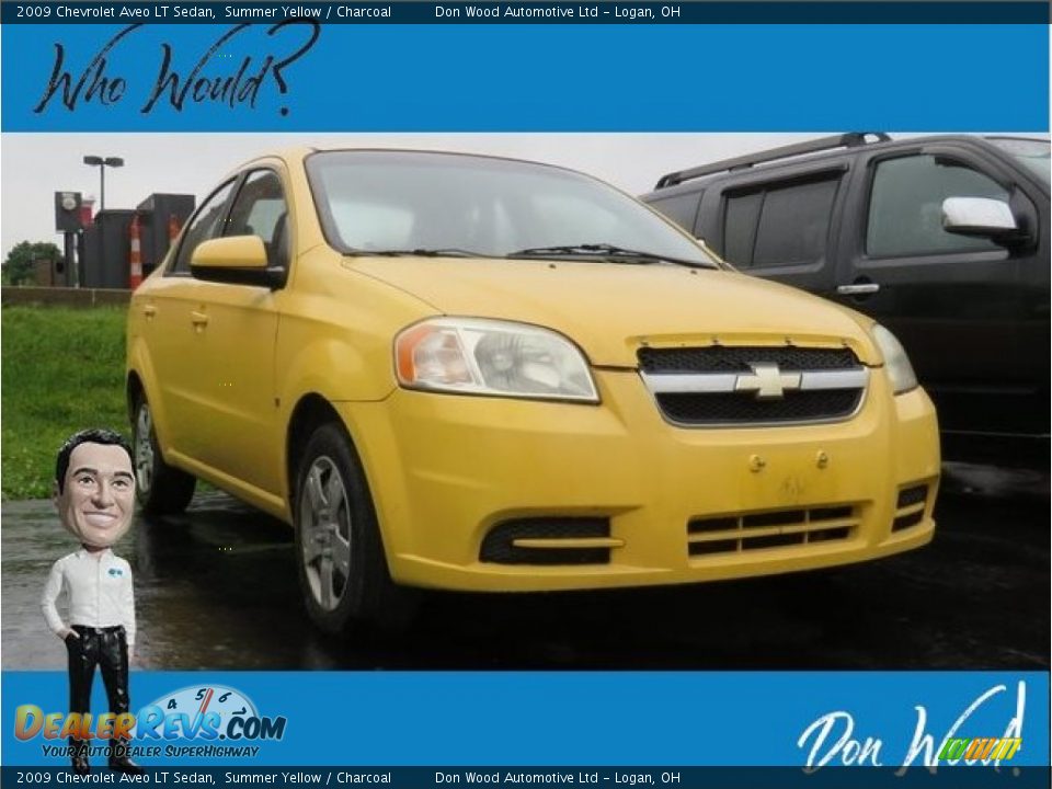 2009 Chevrolet Aveo LT Sedan Summer Yellow / Charcoal Photo #1