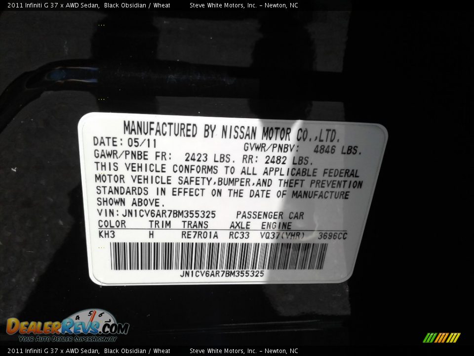 2011 Infiniti G 37 x AWD Sedan Black Obsidian / Wheat Photo #3