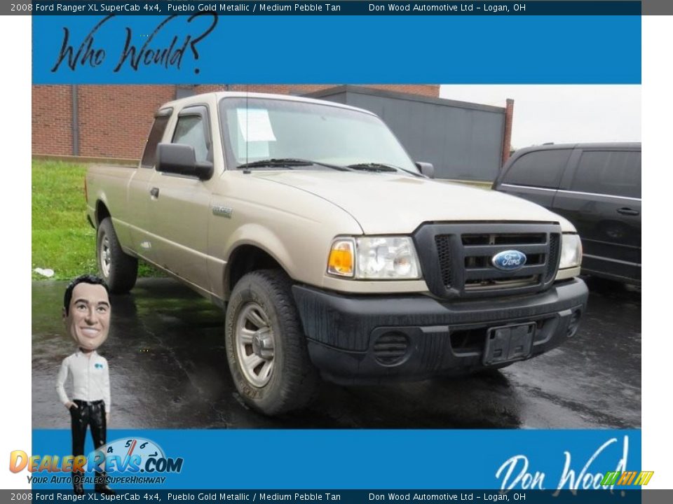 2008 Ford Ranger XL SuperCab 4x4 Pueblo Gold Metallic / Medium Pebble Tan Photo #1