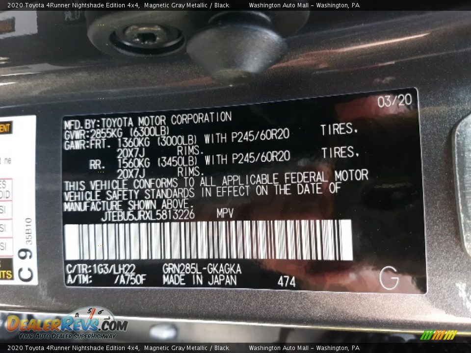 2020 Toyota 4Runner Nightshade Edition 4x4 Magnetic Gray Metallic / Black Photo #29