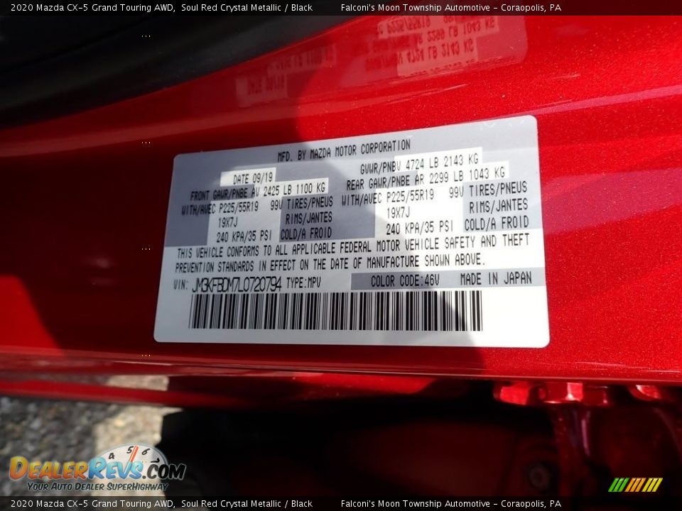 2020 Mazda CX-5 Grand Touring AWD Soul Red Crystal Metallic / Black Photo #12
