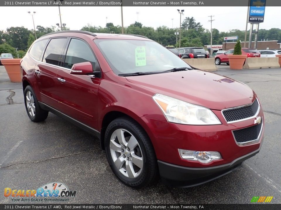2011 Chevrolet Traverse LT AWD Red Jewel Metallic / Ebony/Ebony Photo #11