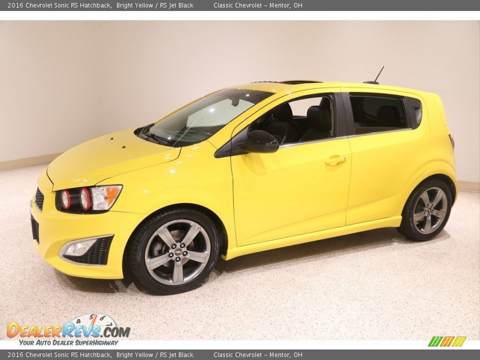 Bright Yellow 2016 Chevrolet Sonic RS Hatchback Photo #3