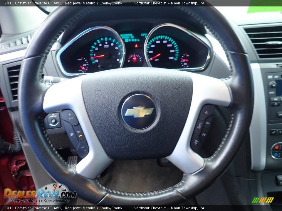 2011 Chevrolet Traverse LT AWD Red Jewel Metallic / Ebony/Ebony Photo #26