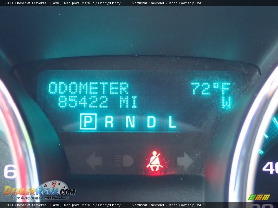 2011 Chevrolet Traverse LT AWD Red Jewel Metallic / Ebony/Ebony Photo #30
