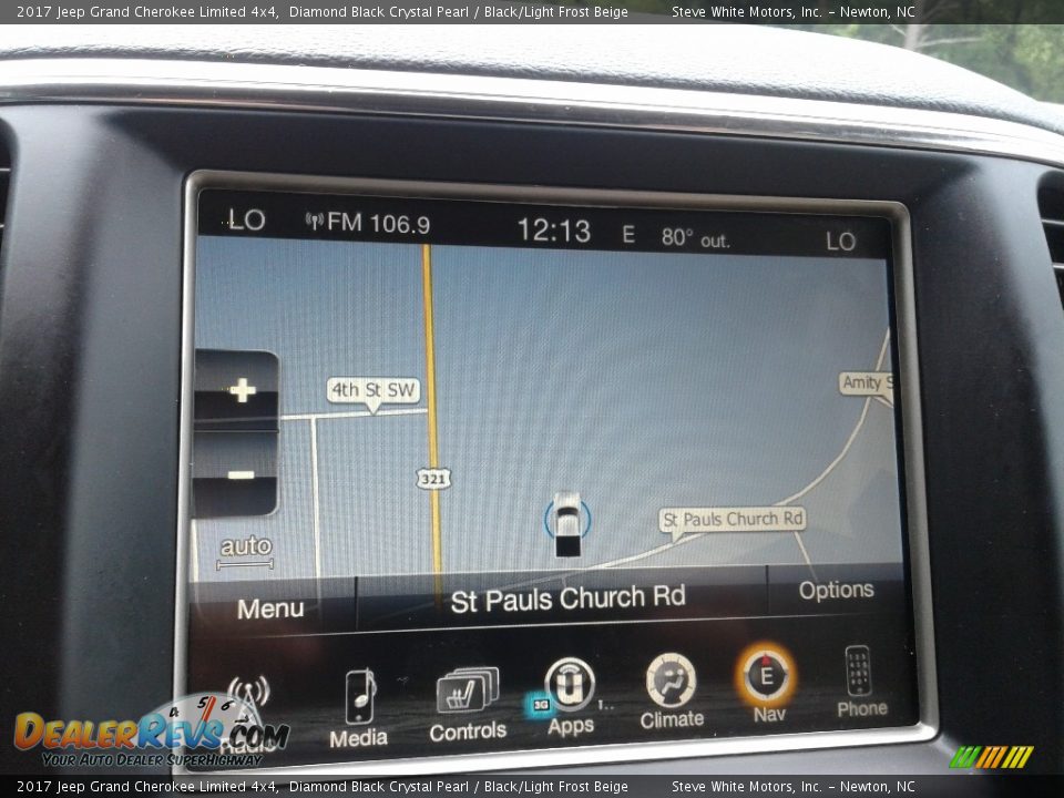 2017 Jeep Grand Cherokee Limited 4x4 Diamond Black Crystal Pearl / Black/Light Frost Beige Photo #25