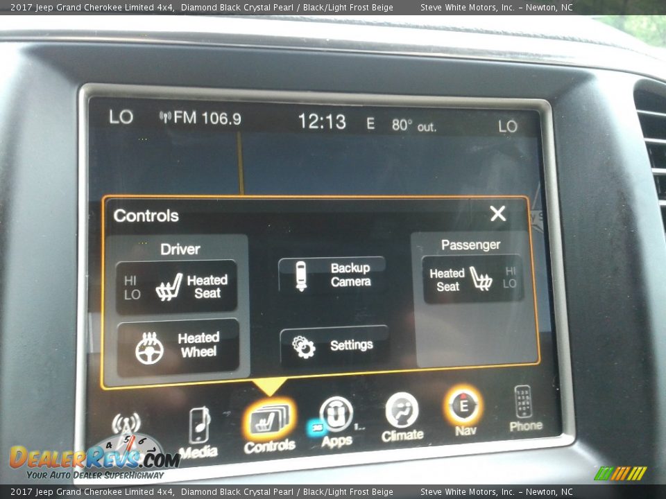 2017 Jeep Grand Cherokee Limited 4x4 Diamond Black Crystal Pearl / Black/Light Frost Beige Photo #26