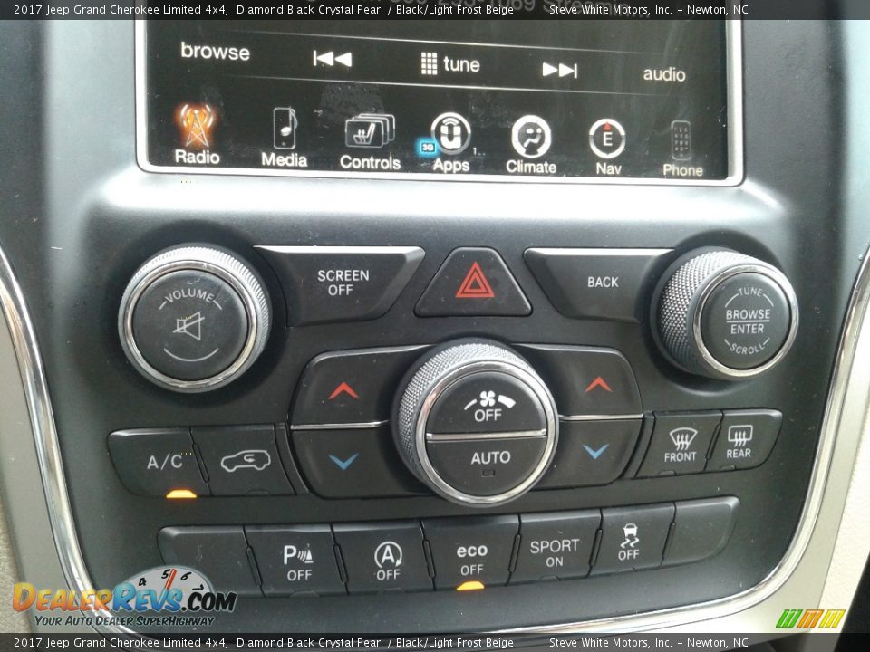 2017 Jeep Grand Cherokee Limited 4x4 Diamond Black Crystal Pearl / Black/Light Frost Beige Photo #28