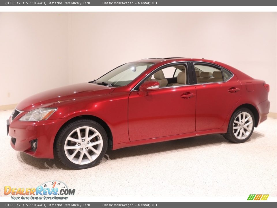 2012 Lexus IS 250 AWD Matador Red Mica / Ecru Photo #3