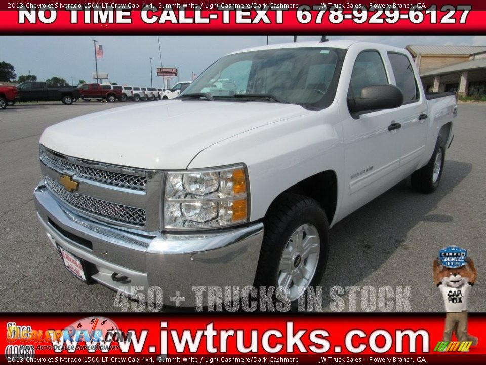 2013 Chevrolet Silverado 1500 LT Crew Cab 4x4 Summit White / Light Cashmere/Dark Cashmere Photo #1