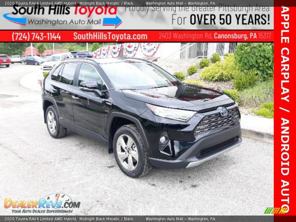 2020 Toyota RAV4 Limited AWD Hybrid Midnight Black Metallic / Black Photo #1