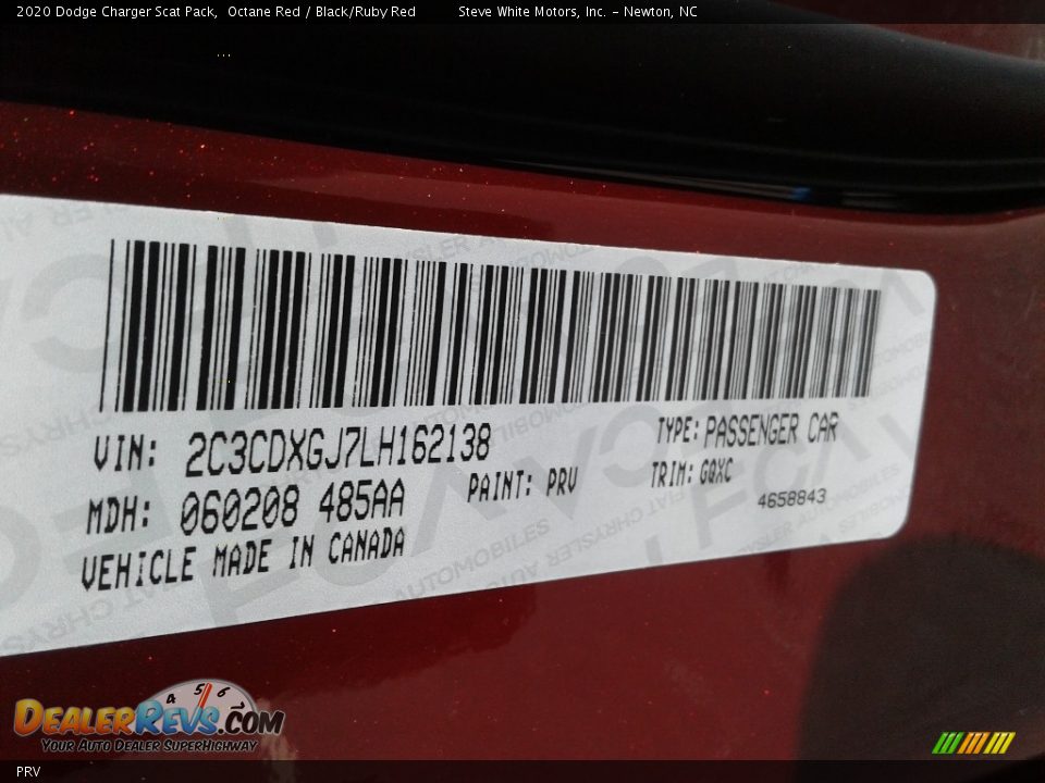 Dodge Color Code PRV Octane Red