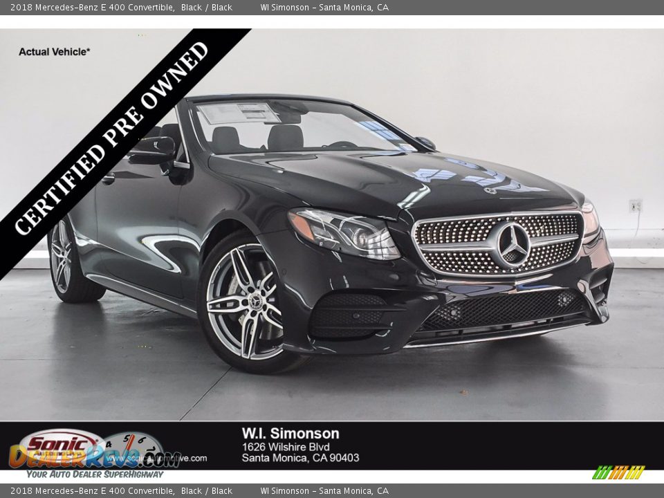 2018 Mercedes-Benz E 400 Convertible Black / Black Photo #1