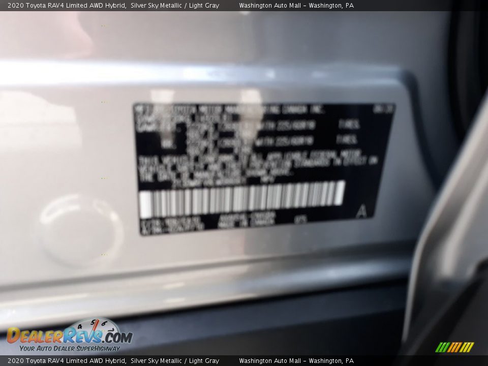 2020 Toyota RAV4 Limited AWD Hybrid Silver Sky Metallic / Light Gray Photo #34